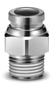 KQG2H04-01S  CONEXAO INSTANTANEA RETA DE INOX PARA TUBO 4MM  EXTERNO  ROSCA 1/8 COM TEFLON - SERIE KFG         NCM :  73072200