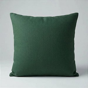 Capa De Almofada Com Zíper - Linho Rústico Verde