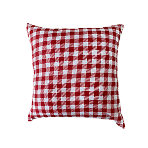 Capa De Almofada Com Zíper - Xadrez Vermelho