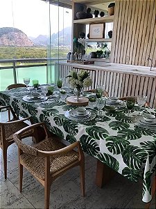 Toalha De Mesa Tecido - 4 e 6 Lugares - Costela De Adão