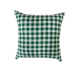 Capa de almofada com zíper - Xadrez Verde