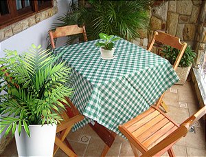 Toalha De Mesa Quadrada - Estampa Xadrez Verde
