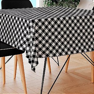 Toalha De Mesa Quadrada - Xadrez Preta