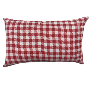 Capa De Almofada Retangular/Baguete - Xadrez Vermelho