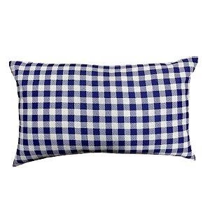 Capa De Almofada Retangular/Baguete - Xadrez Azul