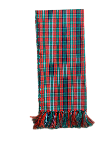 Manta De Sofá Xadrez Verde Natalina Natal - Jacquard Fio Tinto