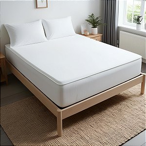 Capa De Colchão Casal - Microfibra 200 Fios - Cor Branco