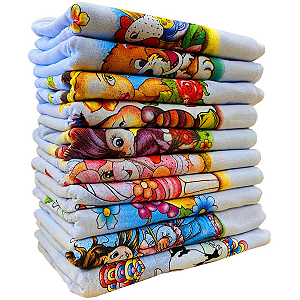 Kit 10 Panos de Prato Estampado - 100% Algodão