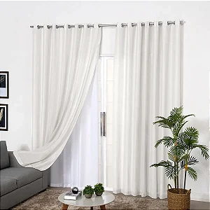 Cortina P/ Varão - 4,20 A x 5,60 L - Linho gaze Off white + Blackout 70%