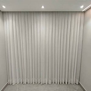 Cortina P/ Trilho - 2,50 A x 5,22 L - Linho gaze Off white + Microfibra