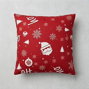 1 Capa De Almofada Natalina Com Zíper - Estampa Natal Hoho