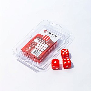 Central Dices - D6 de 16mm Vermelho e Branco