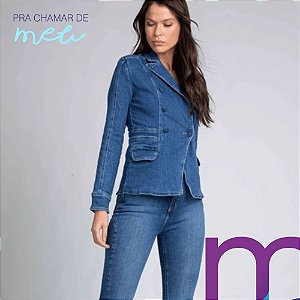 Blazer Jeans com Elastano Maria Marta