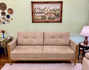 Sofá Otto 3 Lugares em Suede 2.00 X 0.90 X 0.85 - Casa Cenário (Mostruário de Loja)
