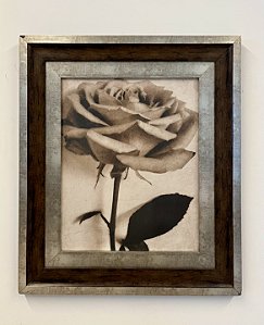 Quadro Flor Rosa 71x61 - Artesanal (Apartamento Decorado com Detalhe)