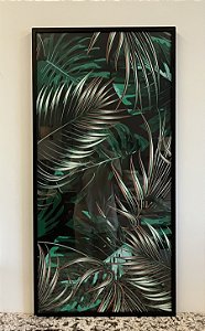 Quadro Floral Retangular 1.10x0.55 - Artesanal (Apartamento Decorado com Detalhe)