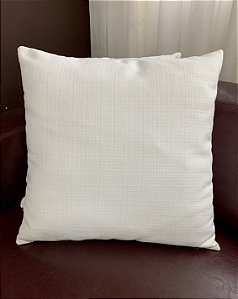Almofada em Linho Branca 50x50 - Artesanal (Apartamento Decorado com Detalhe)