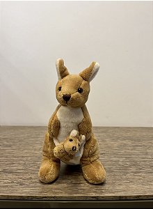 Pelúcia Canguru com Filhote - Artesanal (Apartamento Decorado com Detalhe)