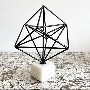 Escultura Geométrica em Granito e Ferro - Artesanal (Apartamento Decorado)