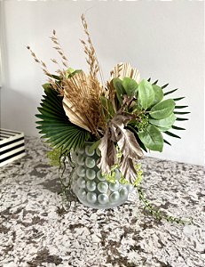 Vaso Bolas Pols em Vidro com Flores - Dot Objetos (Apartamento Decorado)