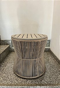 Mesa Lateral Ampulheta em Corda Náutica - Artesanal (Apartamento Decorado)