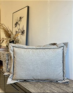 Almofada de Cama em Gorgurão e Linho 85x60 - Artesanal (Apartamento Decorado)