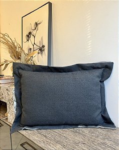 Almofada de Cama em Gordurão e Linho 85x65 - Artesanal (Apartamento Decorado)