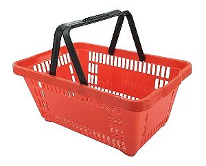 CESTO PARA MERCADO PLASTICO VERMELHO MERCHAN