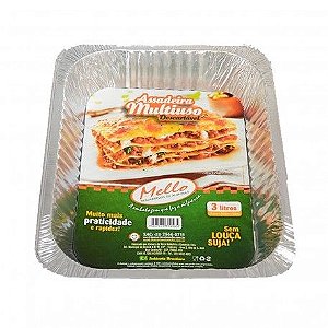 ASSADEIRA DE ALUMÍNIO RETANG 3lt MELLO