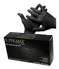 LUVA DE PROC NITR.SUPERMAX BLACK P C/100