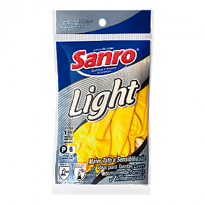 LUVA P/LIMP SANRO LIGHT  AMARELA P