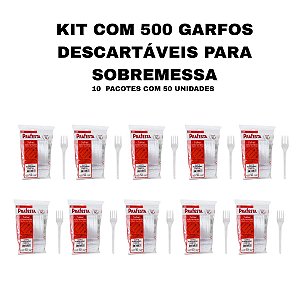 KIT 500 GARFOS SOBREMESA PRAFESTA - 10 PACOTES