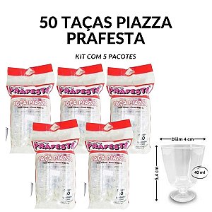 KIT COM 50 TAÇA PIAZZA PRAFESTA 40ML - 5 PACOTES