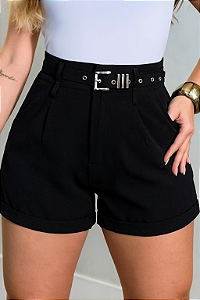 Short alfaiataria com cinto