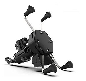 Suporte Celular Moto Com Carregador Universal Usb Garra X