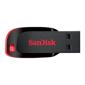 Pen Drive 64GB SanDisk Cruzer Blade, USB 2.0, Preto - SDCZ50-064G-B35