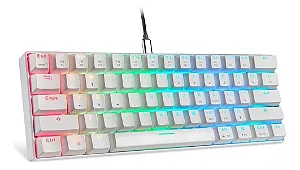 Teclado Gamer Motospeed, RGB, ABNT2, Branco, Switch Red - CK61