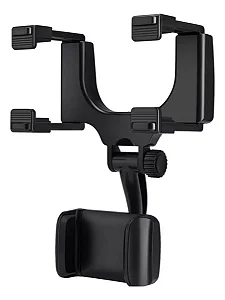 Suporte Para Celulares de Carro Encaixe Retrovisor 360 Cor Preto Lehmox