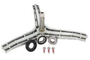 Kit Eixo tripé Lavadora Samsung Wf106 2 Rolamentos 3 Parafusos