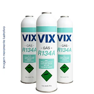 Kit 3x Gás Refrigerante R134a VIX 750g - Ar Condicionado Automotivo e Refrigeração