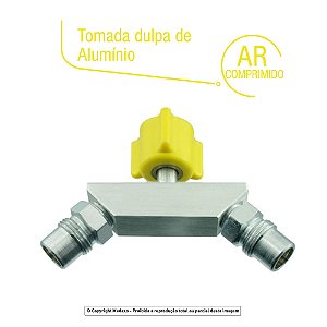 Tomada Alumínio Dupla Para Ar Comprimido