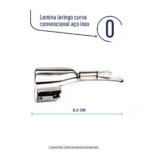 Lamina Laringo Curva Convencional Aço Inox 0