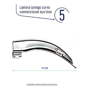 Lamina Laringo Curva Convencional Aço Inox 5