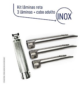 Kit Laringoscópio Adulto Com 03 Lâminas - Retas (2,3,4)