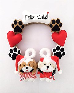 Guirlanda Clássica Natalina com 2 Pets