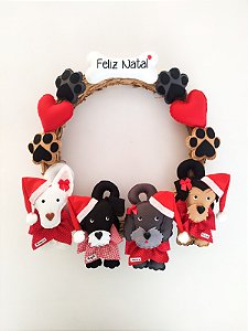 Guirlanda Clássica Natalina com 4 Pets