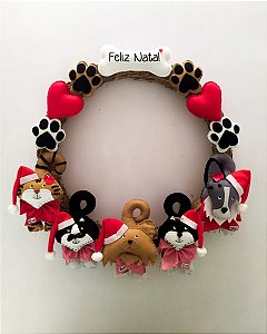 Guirlanda Clássica Natalina com 5 Pets