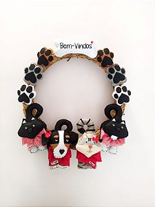 Guirlanda Patinhas Boas-vindas com 4 Pets