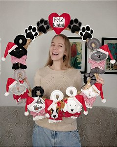 Guirlanda Patinhas Natalina com 7 Pets