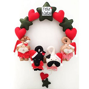 Guirlanda Natalina Estrelas com 4 pets
